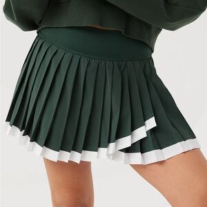 NWT Aerie OFFLINE By Aerie Tiebreaker Pleated Skort color: sycamore.